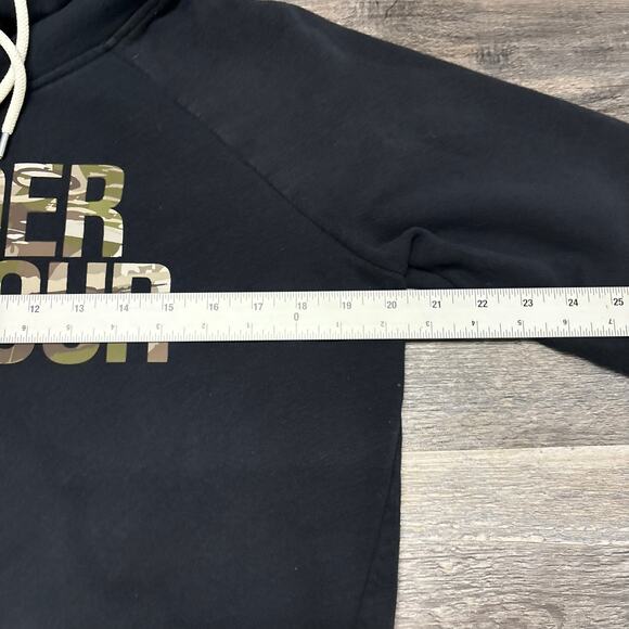 Under Armour UA Favorite Fleece‎ Hoodie Black Camo Spellout Womens S Funnel Neck - Picture 4 of 7
